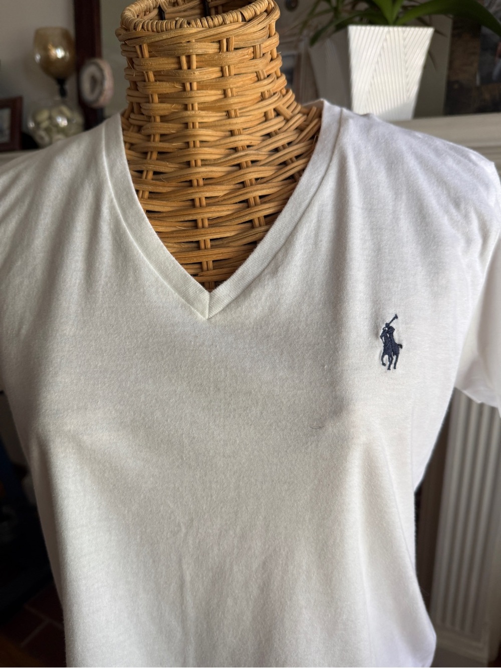 Ralph Lauren sport white vneck tshirt Large